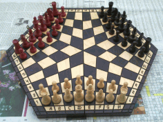 Shashki Board 3 Players Laser Cut Free Vector File