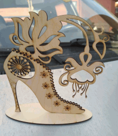 Shoe Shaped Jewelry Stand For Laser Cutting Free Vector File
