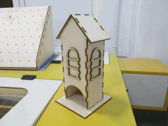 Simple Tea House Plywood Laser Cutter Project Free Vector File