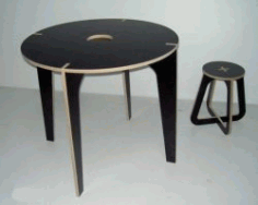 Simple Wooden Tables And Chairs For Laser Cut Cnc Free Vector File