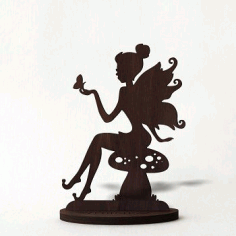 Sitting Girl Stand Home Decor For Laser Cut Free Vector File