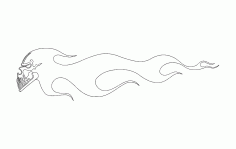 Skull Flame Free DXF File