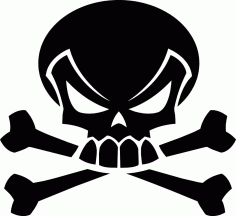 Skull Silhouette Head Bones Free DXF File