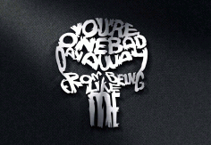 Skull Text Free DXF File