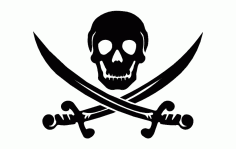 Skull Two Swords Free DXF File