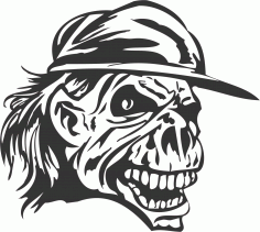 Skull With Cap Free DXF File