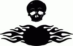 Skull With Flames 3d Free DXF File