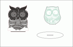 Sleepy Eyed Owl Night Light Template Free Vector File