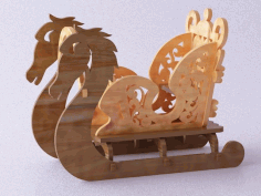 Sleigh Christmas Ornaments Laser Cut Free Vector File