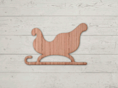 Sleigh Wood Cutout Christmas Decor Laser Cut Free DXF File, Free Vectors File