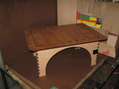 Small Crenellated Table For Laser Cut Free Vector File, Free Vectors File