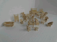 Small Furniture Set For Laser Cutting Free Vector File