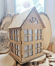 Small Wooden House 4mm Free Vector File