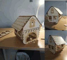 Small Wooden House For Laser Cut Free Vector File