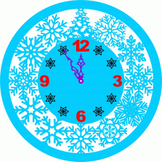 Snowflake Clock Free Vector File