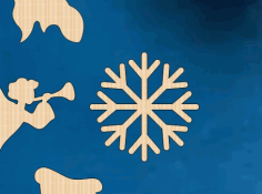 Snowflake Cutout Unfinished Wood Shape Craft Laser Cut Free Vector File