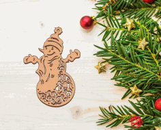 Snowman Christmas Decorations Laser Cut Free Vector File