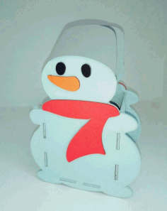 Snowman Pencil Holder Laser Cutting Template Free Vector File