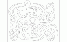 Spider 3d Puzzle Free DXF File