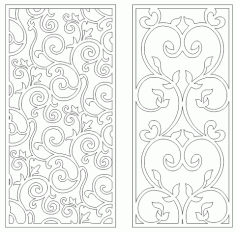 Spiral Vines Pattern For Laser Cut Cnc Free DXF File