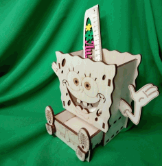 Spongebob Desk Organizer Pencil Holder For Laser Cut Free Vector File