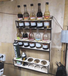 Spray Can Holder And Lube Wall Mount Storage Rack For Laser Cutting Free DXF File