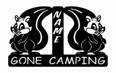 Squirrel Gone Camping Free DXF File