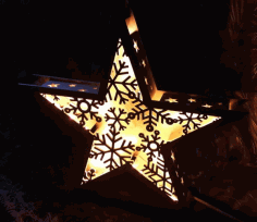 Star Lamp Snowflake Night Light Lamp Free DXF File