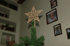 Star On Christmas Tree New Year Laser Cut Free Vector File, Free Vectors File