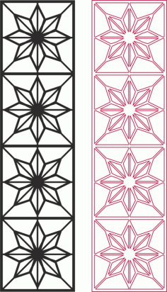 Star Pattern Vector Free DXF File