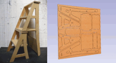 Stepladder Chair Laser Cut Free Vector File