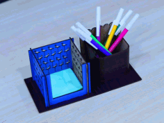 Sticky Notes With Pen Holder Laser Cut Free Vector File
