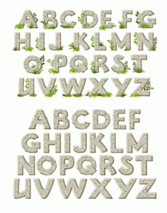 Stone Alphabet Set Free Vector File