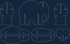 Storage Elephant Free DXF File