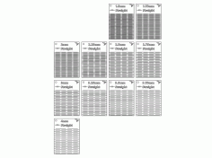 Straight Swatch Patterns Living Hinge Templates For Laser Cut Free DXF File