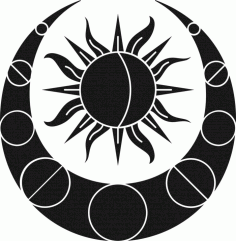 Sun Moon Ornament Objects Free Vector File