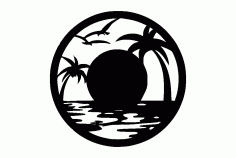 Sunset Clock Free DXF File