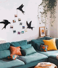 Swallows Wall Decor Free DXF File