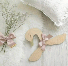 Swan Clothes Hanger Baby Kids Hanger For Laser Cut Free Vector File