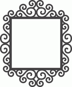 Swirly Frame Free DXF File