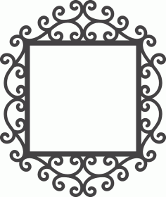Swirly Mirror Frame Free DXF File