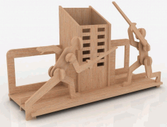Swordplay Themed Pen Holder 3mm 3d Puzzle Laser Cut Free Vector File
