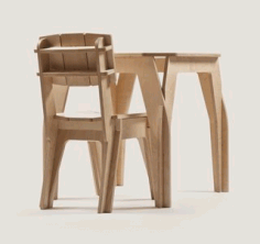 Table And Chair Design Wooden Free Vector File