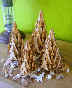 Tabletop Christmas Tree 3mm Laser Cut Free Vector File