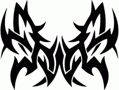 Tattoo Tribal Butterfly Design Free DXF File