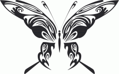 Tattoo Tribal Butterfly Metal Art Design Free DXF File