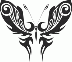 Tattoo Tribal Butterfly Silhouette Free DXF File