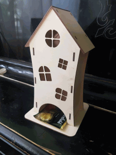 Tea Bag House For Laser Cut Free Vector File