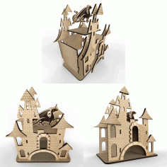 Tea House Castle Layout For Laser Cutting Free DXF File