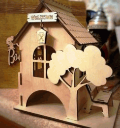 Tea House For Laser Cut Cnc Free DXF File